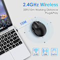 Miniatyrbilde 2 av 5: 2.4g Trådløs Mus Oppladbar Ergonomisk Mus Kontor Vertikalt Grep Mus For Datamaskin L