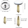 Miniatyrbilde 2 av 5: 2 stk Bad Push Pop-up Click Clack Propp, 38mm Vask Drain Propp Pop-up Propp