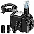 Miniatyrbillede 1 af 5: Nedsænkbar vandpumpe, 65W 3000L/H Mini akvariepumpe, justerbar fontænepumpe til damfontæne akvarium med 3 dyser, 3m ledning (20-30DB støj)