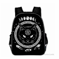Pikkukuva 1 / 5: Uusi Musta Kissa Reppu Eläin Gothic Moon Phase Casual koululaukut Taaperot Pojat Tytöt Teini Auburn 11 inch