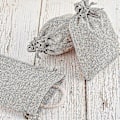Miniatyrbilde 5 av 5: 20 stk. Jute Poser med Snøring for Bryllupsgaver og DIY Håndverk