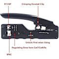 Miniatyrbillede 2 af 5: Gj669bk Rj45 Krympeværktøj, Professionelt netværkskrympeværktøj til Rj45 Cat7 Cat6a Cat6 Cat5 Rj11 Ethernet-kabelstik