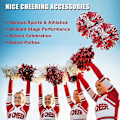 Miniatyrbillede 4 af 5: 12 stk. Cheerleading Pomponer med Fingerhuller Metallisk Folie Cheer Pomponer qyF TWO YBF