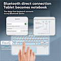 Pikkukuva 5 / 5: TP-1099 Yhteensopiva iPad 10.9 (2022) Langaton Näppäimistö Kotelo Hiirellä, PU Nahka Folio Käännettävä Bluetooth Näppäimistö Kotelo Blue