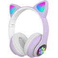 Pikkukuva 1 / 4: Pelikuulokkeet Muoti Bluetooth Cat Ear LED Light Up Langattomat kuulokkeet Purple