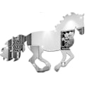 Miniatyrbilde 1 av 5: Hest Speil Veggklistremerke - DIY Akryl Kunst Collage Dekor - Sølv