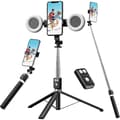 Selfie Stick Tripod with Fill Light, Phone Selfie Stick, Durable Stainless Steel Design, Bluetooth Remote Control and Stable Tripod Support