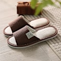 Miniatyrbild 1 av 5: Söt tecknad kanin Kanin Bomull Linne Tofflor Dam Sommar Andas Tjock Plattform Slides Tofflor Kawaii Flip Flops Sandaler Brown-Thin 40-41(25-25.5cm)