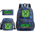 Pikkukuva 2 / 5: MINECRAFT reppu koululaukku lapsille pojille tytöille peli printed opiskelijoiden kirjalaukku koulutarvikkeet Black