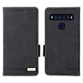Miniatyrbillede 1 af 5: Kompatibel med TCL 10L/10 Lite Hardware Design Stand Magnetisk Lukning Læder Mobiltelefon Beskyttelsesetui med Pung Black