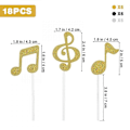 Pikkukuva 3 / 4: 18 kpl Kahvikoriste Hedelmäkakku Musiikki Cupcake Toppers Syntymäpäivä Toppers Kakut Nuotit Juhlakoristeet DXI