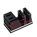 Miniatyrbillede 3 af 5: 1 stk. Dobbelt Sata 7-pin hun til dobbelt 7-pin han 90 graders vinkeladapter Mainboard Sata Adapter Fo-haoyi