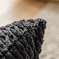 Miniatyrbillede 2 af 5: Pudebetræk Fløjlsbukser Firkantet Pude Betræk med Striber Betræk til Soveværelse Sofa Stue Sofa, Sæt med 2, 45x45 cm, Sort