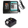Miniatyrbillede 1 af 5: 18v 4.0ah Reservebatteri med 3a oplader til Makita Dmr110 Dmr112 Dmr115 Dmr107 Dmr108 Dmr114 Dmr100 Dmr106 Dmr102 Dmr104 Dmr101 Dmr103b Batteri