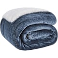 Miniatyrbillede 1 af 5: Sherpa Fleece Plaider til Sofa - Tykt og Varmt Tæppe til Vinter, Blødt og Fuzzy Plaider til Sofa, Grå, 127x152 cm