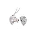 Miniatyrbillede 1 af 5: Hjerteformet Diamant USB Flash Drive (sølv 32gb), Avanceret Hjerte Diamant Højhastigheds USB 3.0 Flash Data Storage Drive Memory Pen Stick Flash Drive-ZZ