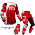 Miniatyrbild 1 av 5: 2022 Dirt MoFox MTB Jersey Byxor Utrustning Set MX Combo Motorcykel Outfit Motocross Racing Enduro Dräkt Män Off-road Moto Handskar Kit Red2 XLJersey 36 pants
