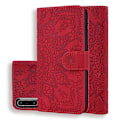Pikkukuva 1 / 5: Imprint Mandala Kukka Jalusta Lompakko Nahkakotelo Suojakuori Yhteensopiva Samsung Galaxy A50/A50s/A30s:lle Red
