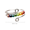Miniatyrbillede 2 af 3: Til min datter -s925 Fordriv din angst Regnbueperler Fidget Ring, Angst Ring til datter, ring med perler Fidget Gave til kvinder og piger - Sn