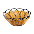 Miniatyrbild 2 av 3: 7 Tum Plast Flätad Korg Frukt Grönsaker Kakor Behållare Hållare Svart&orange (haoyi