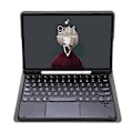 Pikkukuva 4 / 5: YT098B-A Yhteensopiva iPad Air (2020) / (2022) Pyöreät näppäimet Langaton Bluetooth-näppäimistö kosketuslevyllä, ihoa myötäilevä iskunkestävä jalusta Black