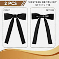 Miniatyrbillede 3 af 5: 2 Pak Western Slips til Mænd Kentucky String Tie Clip On Butterfly Slips Colonel Sanders Sort Cowboy Butterfly Slip Festlig Sort One Size