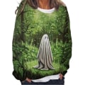 Miniatyrbild 1 av 2: Ghost Sweatshirt Kvinnor Halloween Pumpkin Shirts Rolig nyhet Grafiska T-shirts Långärmade höstskjortor style 9 M