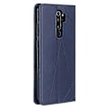Miniatyrbild 3 av 5: Geometriskt Mönster Ställ Läder Korthållare Fodral Kompatibelt För Xiaomi Redmi Note 8 Pro Blue