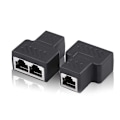 Miniatyrbilde 4 av 5: 2 Port RJ45 Splitter Adapter LAN Nettverk Ethernet Kabel Plugg 1X