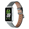 Miniatyrbillede 2 af 4: Kompatibel med Samsung Galaxy Fit3 Ægte Læder Urrem Udskiftning Grey