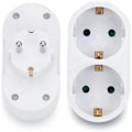 Miniatyrbilde 1 av 4: 2-veis dobbel stikkontakt multippel stikkontakt multi-plugg adapter horisontal