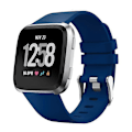 Miniatyrbillede 2 af 5: Silikone Smart Watch Rem [Stor Størrelse] Kompatibel med Fitbit Versa Lite/Versa/Versa 2 DarkBlue