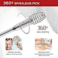 Miniatyrbild 4 av 5: Öronvaxavlägsnare i rostfritt stål, 360° spiral, öronvårdsverktyg