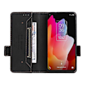 Miniatyrbild 4 av 5: Kompatibelt för TCL 10L/10 Lite Hårdvarudesign Ställ Magnetisk Stängning Läder Mobiltelefonfodral Skydd med Plånbok Black