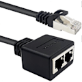 Pikkukuva 4 / 5: (1 pari) Rj45 1 uros - 2 naaras -adapteri Ethernet Lan -kaapelin jatkamiseen Cat. 5/6. Surffaa verkossa samaan aikaan