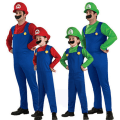 Pikkukuva 1 / 3: Halloween-naamiaisasut aikuisille ja lapsille Super Mario Mario -asut green child XL