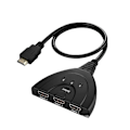 Miniatyrbillede 3 af 4: 4K@60Hz HDMI Switch 3 Port, 4K HDMI Switch Splitter Box 3 ind 1 ud, 3x1 HDM Switch Vælger med Pigtail Kabel, Understøtter 3D, HDCP 2.2, HDR 10, Monit