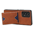 Pikkukuva 3 / 5: DENIOR Yhteensopiva Samsung Galaxy A53 5G Nahkapäällysteinen TPU-suojakuori Jalustalla ja Korttipaikalla Brown