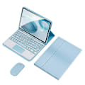 Pikkukuva 1 / 5: TP-1099 Yhteensopiva iPad 10.9 (2022) Langaton Näppäimistö Kotelo Hiirellä, PU Nahka Folio Käännettävä Bluetooth Näppäimistö Kotelo Blue