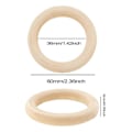 Miniatyrbillede 4 af 5: 30 stk. Naturlige Træringe 60mm Ubehandlede Macrame Træringe Træcirkler Til DIY Håndværksring Penda A