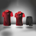 Miniatyrbild 4 av 5: Nya bordtenniskläderset för män och kvinnor T-shirtshorts Tävlingsträningsdräkt Bordtennisdräkt -40 WOMEN RED M