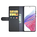 Miniatyrbillede 2 af 5: Kompatibel med Samsung Galaxy A53 5G Wallet Case Split Læder Ægte Læder Folio Flip Stand Stødsikkert Cover Black