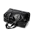 Miniatyrbillede 3 af 5: Stor Læder Weekendtaske Håndbagage Rejsetaske Duffel Carry On Taske Weekendtaske Til Mænd & Herrer (sort)