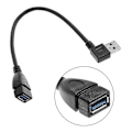 Miniatyrbillede 5 af 5: USB 3.0 A Højre Vinkel 90 Grader Han Til Hun USB Forlængerledning Konverter