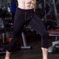Pikkukuva 2 / 5: Miesten Gym Compressio Leggingsit Pohjakerros juoksutiukat housut 3/4 fitness Black XL