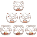 Miniatyrbilde 1 av 5: Lysestaker for telys - 6 stk. Telysholdere Rosegull Telysholder Geometrisk Lysestake hy