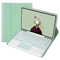 Pikkukuva 3 / 5: YT098B-A Yhteensopiva iPad Air (2020) / (2022) Pyöreät näppäimet Langaton Bluetooth-näppäimistö kosketuslevyllä, ihoa myötäilevä iskunkestävä jalusta LightGreen