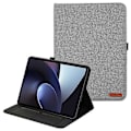 Pikkukuva 1 / 5: Yhteensopiva Oppo Pad Neo -tabletin kangaskuvioinen nahkakotelo, jossa on jalusta ja korttipidike Grey