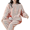 Miniatyrbild 2 av 3: Nya 2023 flanell Pyjamas Dam Set Höst Vinter Varm Tjock Coral Velvet Långärmad nattkläder Hem Pyjamas Nattkläder style 10 M