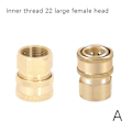 Pikkukuva 2 / 5: Pikaliitin M22 14mm 15mm Letkun Kääntyvä Painepesurin Adapteri Messinki
